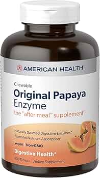 American Health Original Papaya Enzyme Chewable Tablets 600 Count by American Health - American Made
