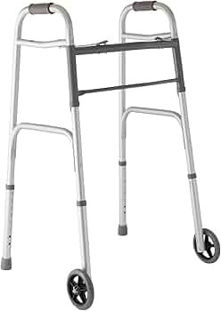 Medline Lightweight Folding Walker with 5-Inch Wheels by Medline Industries - American Made