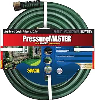 Swan Products PressureMASTER Heavy Duty Kink Resistant Garden Hose 100 Feet by Swan Products - American Made