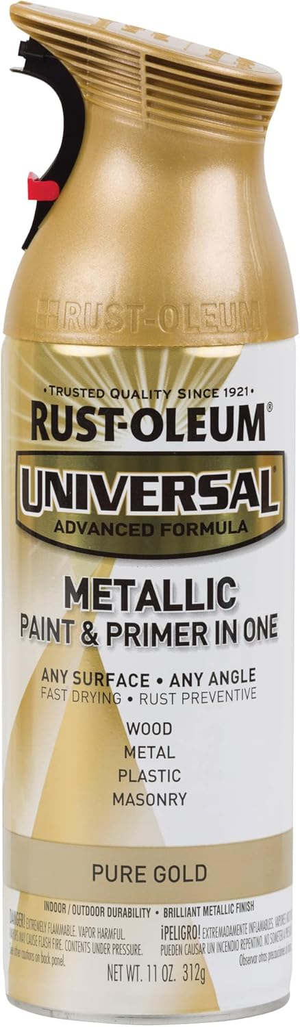 Rust-Oleum 245221 Universal All Surface Metallic Spray Paint 11oz Pure Gold by Rust-Oleum - American Made