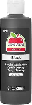 Apple Barrel Acrylic Paint Black 8oz by Plaid Crafts - American Made