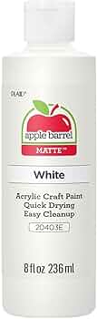 Apple Barrel Acrylic Paint White 8oz by Plaid Crafts - American Made