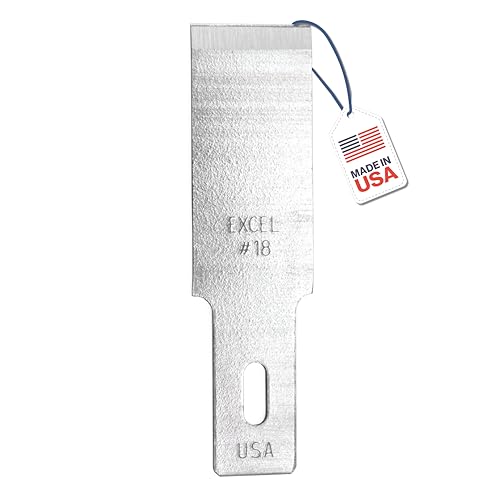 Excel Blades #18 100-Pack Wood Chisel Carving Blades, 1/2-Inch Carbon Steel by Excel Blades - American Made
