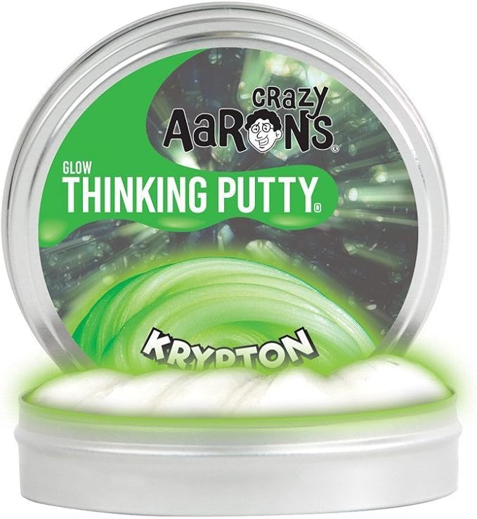 Crazy Aaron's Thinking Putty Krypton Glow in the Dark 3.2 oz by Crazy Aaron's - American Made