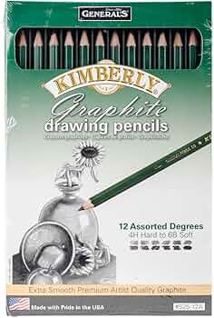General Pencil Kimberly Graphite Drawing Pencils 12-Pack Assorted Grades by General Pencil Company - American Made