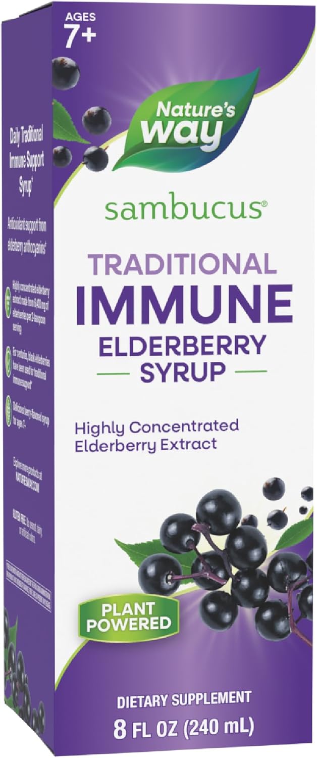 Nature's Way Sambucus Elderberry Traditional Immune Syrup 8 Fl Oz by Nature's Way - American Made
