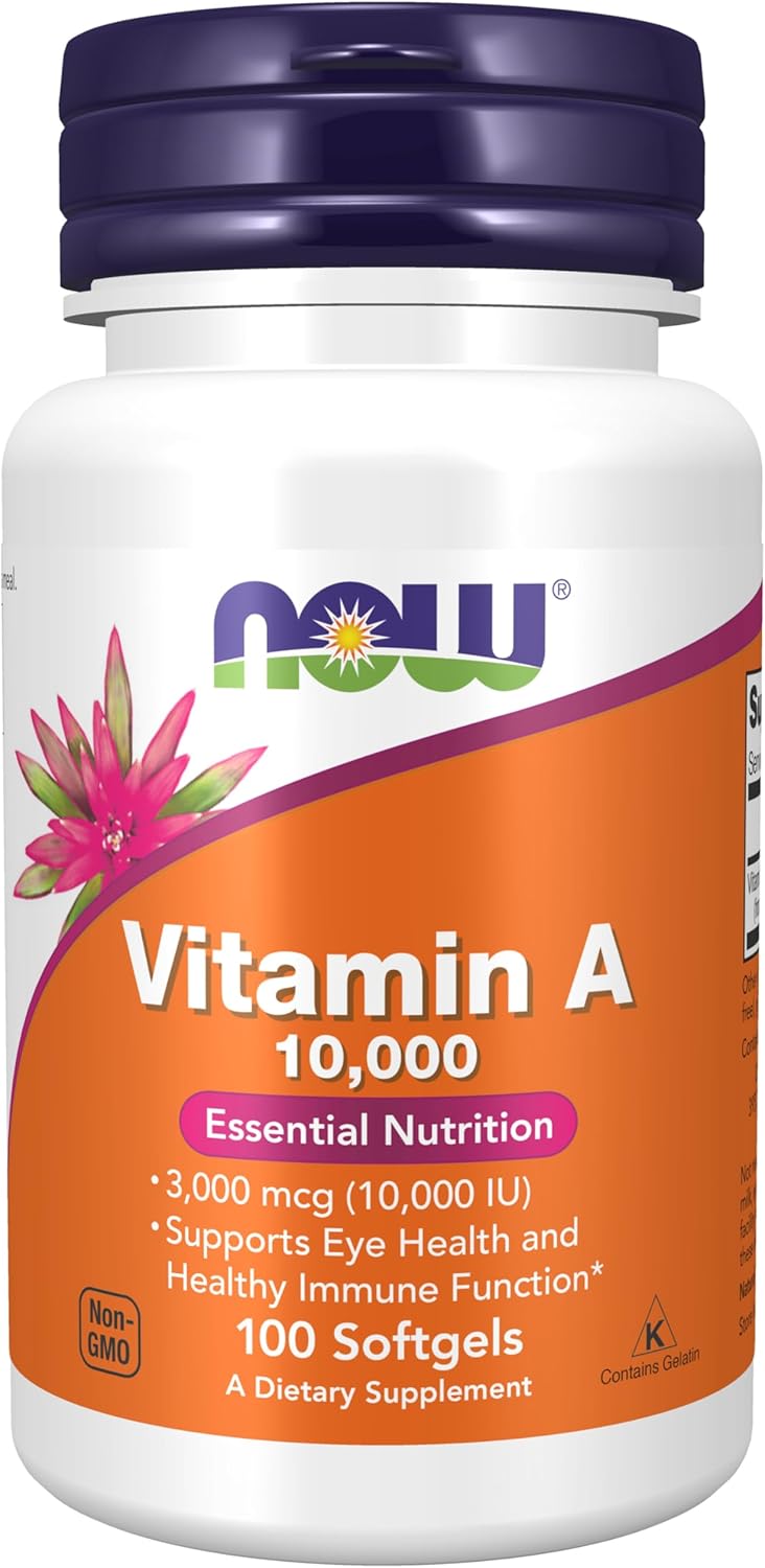 NOW Foods Vitamin A 10,000 IU, 100 Softgels by NOW Foods - American Made