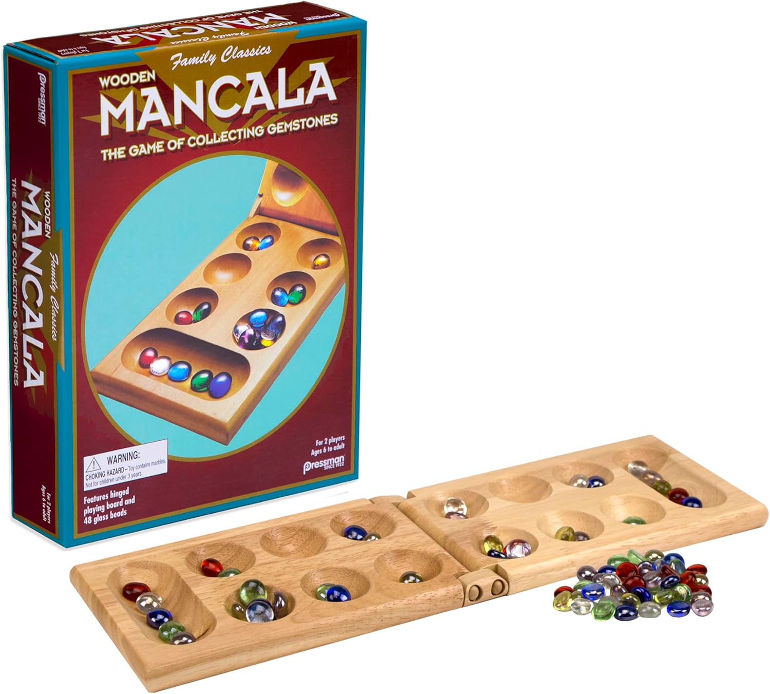 Pressman Mancala Board Game Classic Strategy by Pressman Toy - American Made