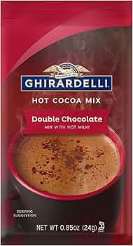 Ghirardelli Double Chocolate Hot Cocoa Single-Serve Packet 0.85oz by Ghirardelli - American Made