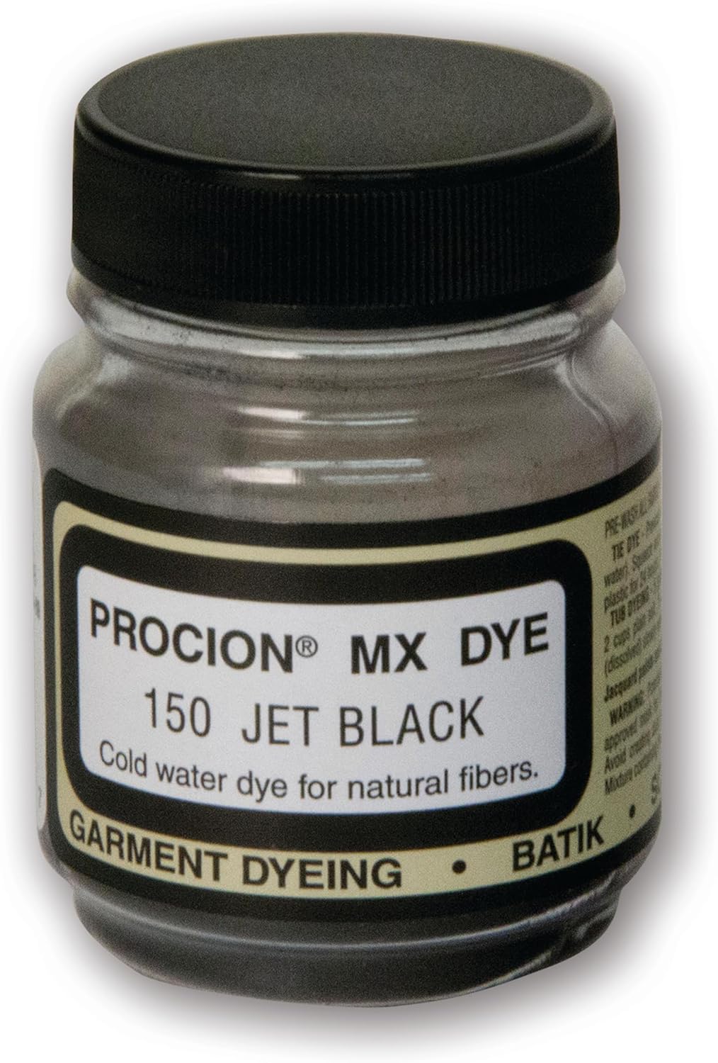 Jacquard Procion MX Tie Dye Powder Jet Black 2/3 Ounce Jar by Jacquard Products - American Made