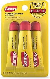 Carmex Classic Lip Balm Cherry SPF 15 Tube 3-Pack by Carmex - American Made