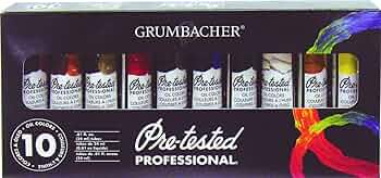 Grumbacher Pre-Tested Oil Color Set 10-Colors by Grumbacher - American Made