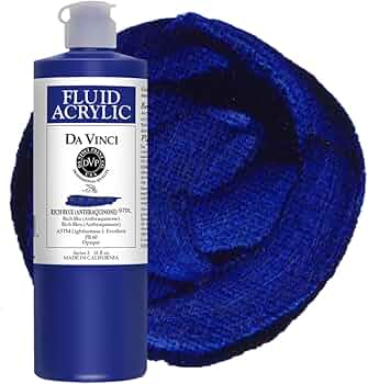Da Vinci Professional Artist Fluid Acrylic Paint Rich Blue 16oz by Da Vinci Paint Co. - American Made
