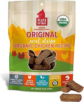 Plato Pet Treats Small Strips Chicken 6 oz by Plato Pet Treats - American Made