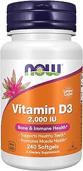 NOW Foods Vitamin D-3 2,000 IU, 240 Softgels by NOW Foods - American Made