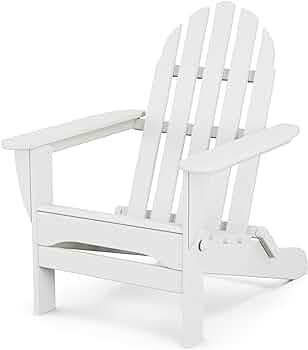 POLYWOOD Classic Folding Adirondack Chair, White by POLYWOOD - American Made