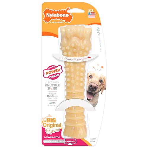 Nylabone Power Chew Textured Bone Dog Chew Toy, Original Flavor, X-Large by Nylabone - American Made