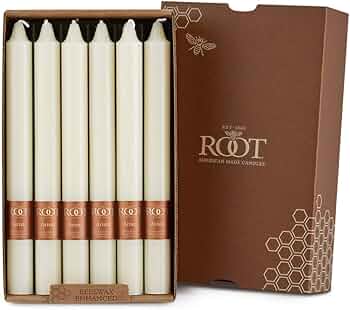 Root Candles 9-Inch Unscented Dinner Candles 12-Count Ivory by Root Candles - American Made