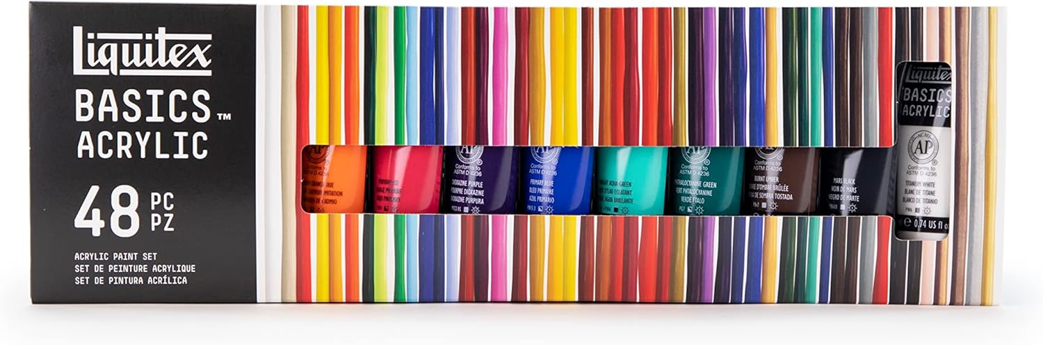 Liquitex BASICS Acrylic Paint Set 48 x 22ml Tube Set by Liquitex - American Made
