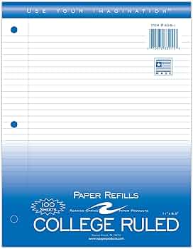 Roaring Spring Loose Leaf Paper Case 24 Packs 100 Sheets Per Pack College Ruled Made in USA by Roaring Spring Paper Products - American Made