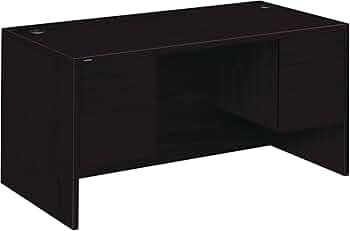 HON 10573NN 10500 Series Double Pedestal Desk Shell 60-Inch Mahogany by HON Company - American Made