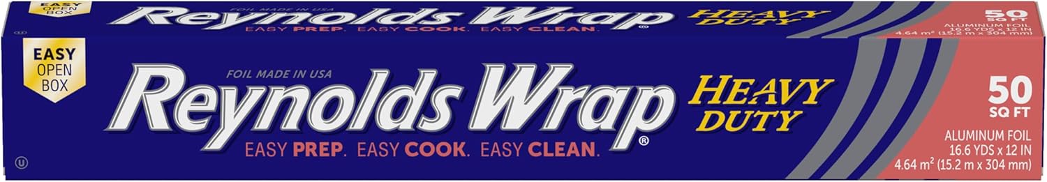 Reynolds Wrap Heavy Duty Aluminum Foil Roll 12 Inches 50 Sq Ft by Reynolds Consumer Products - American Made