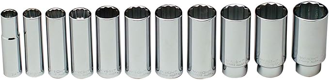 Wright Tool 402 1/2-Inch Drive 12-Point Deep Socket Set 11-Piece by Wright Tool - American Made
