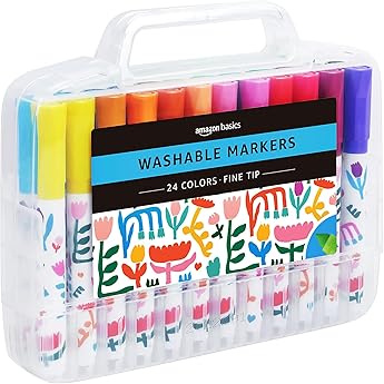 Sargent Art 50 Count Fine Tip Washable Markers Pack, Assorted Colors by Sargent Art - American Made