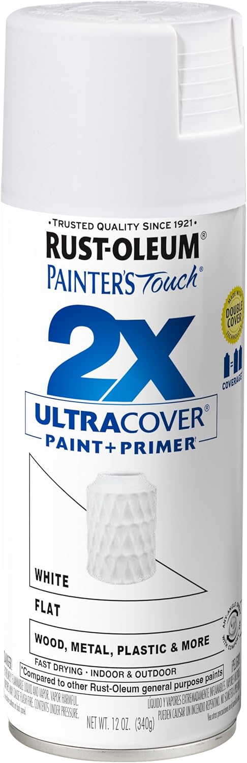 Rust-Oleum 249126 Painter's Touch 2X Ultra Cover Spray Paint 12 oz Flat White by Rust-Oleum - American Made