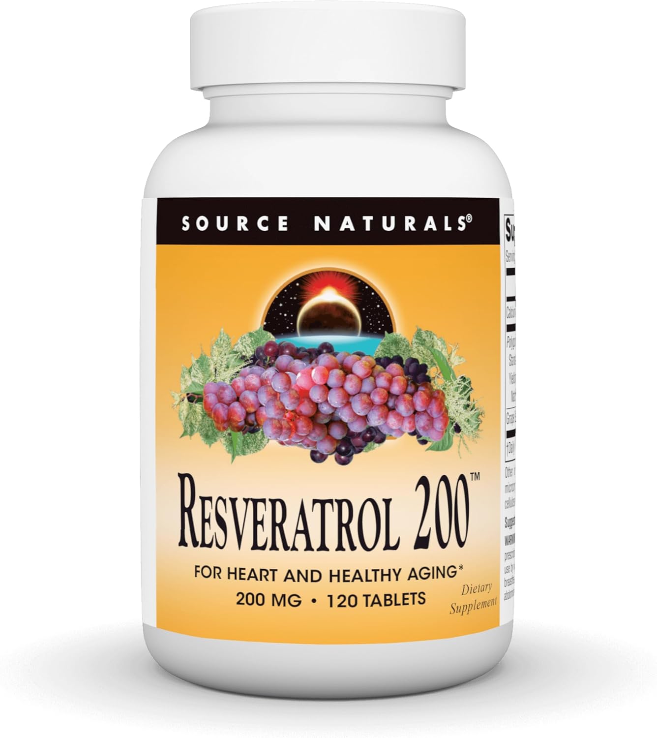 Source Naturals Resveratrol 200 for Healthy Aging, 200mg, 120 Tablets by Source Naturals - American Made
