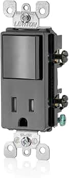 Leviton Decora Switch and Tamper-Resistant Receptacle Combo Black by Leviton - American Made