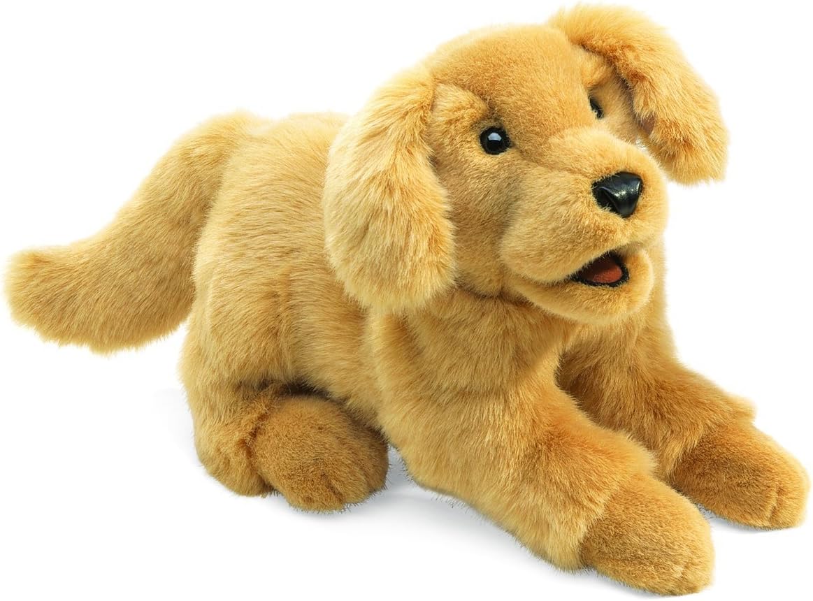 Folkmanis Golden Retriever Puppy Hand Puppet by Folkmanis Puppets - American Made