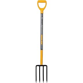 Bully Tools 4-Tine Spading Fork Fiberglass D-Grip Handle by Bully Tools - American Made