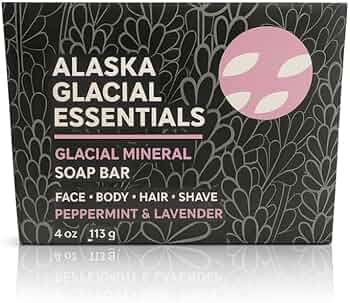 Alaska Glacial Mineral Clay Soap Bar Peppermint Lavender by Alaska Glacial Mud - American Made