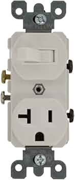 Leviton 20-Amp Duplex Combination Switch Receptacle White by Leviton - American Made
