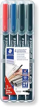 Staedtler Lumocolor Permanent Markers Bonus Pack Set of 4 Medium by Staedtler - American Made