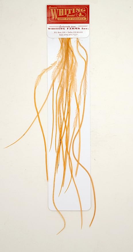 Whiting Farms 100s Saddle Hackle Pack Medium Ginger Size 18 by Whiting Farms - American Made