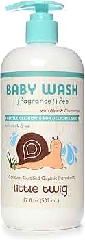 Little Twig Baby Wash Fragrance Free 17oz Made in USA by Little Twig - American Made