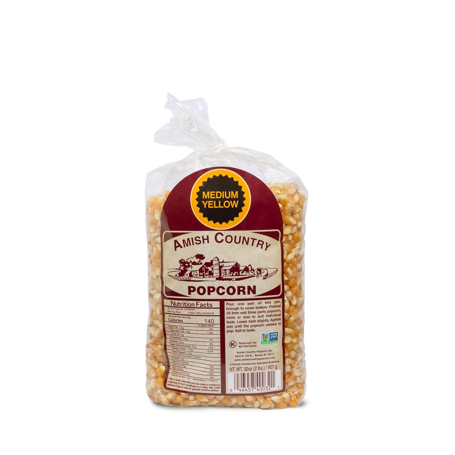 Amish Country Popcorn Medium Yellow Kernels 2lb by Amish Country Popcorn - American Made