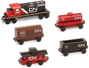 Whittle Shortline Railroad Canadian National 5-Car Wooden Train Set by Whittle Shortline Railroad - American Made