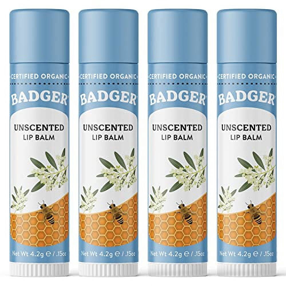 Badger Balm Organic Lip Balm 4-Pack