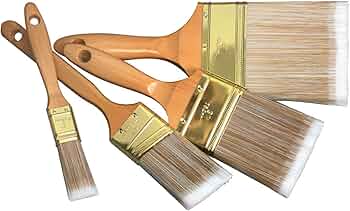 FM Brush Nylon Fiber Utility Brushes Lacquered Wood Handle Set of 4 by FM Brush Company - American Made