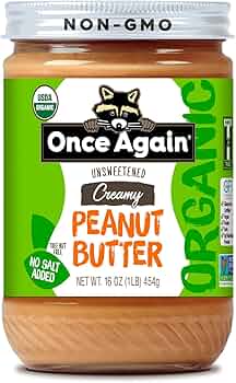 Once Again Organic Creamy Peanut Butter No Sugar Added 16 oz by Once Again Nut Butter - American Made