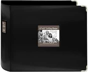 Pioneer Photo Albums Sewn Leatherette 3-Ring Binder 12x12 Black by Pioneer Photo Albums - American Made