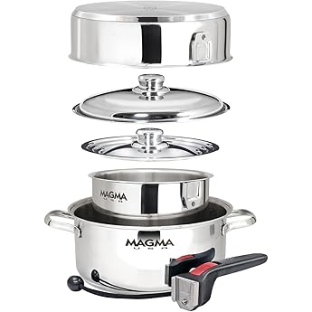 Magma Products A10-362 7 Piece Gourmet Nesting Stainless Steel Cookware Set by Magma Products - American Made