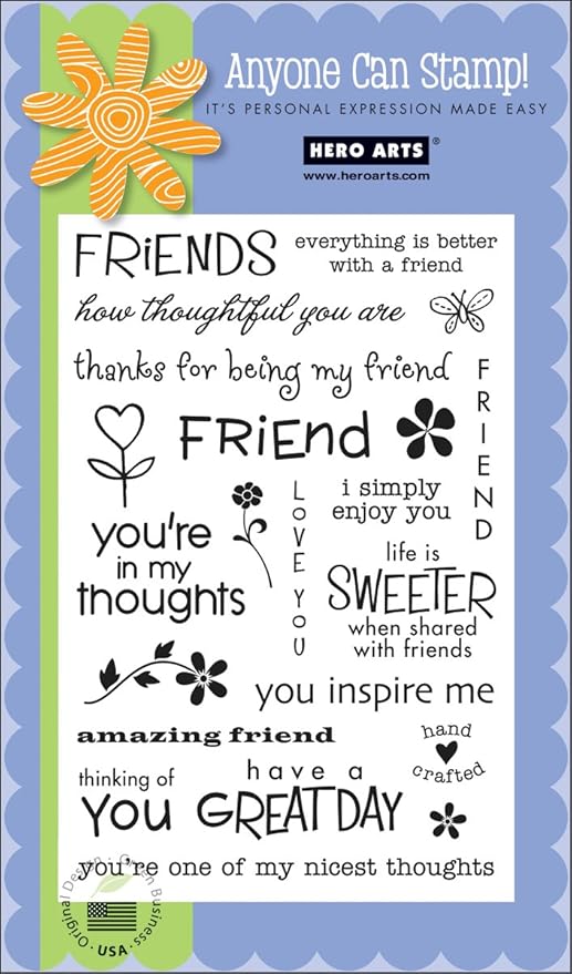Hero Arts Friends Stamp Set Clear Photopolymer by Hero Arts - American Made