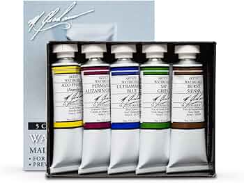 M. Graham Watercolor Paint 5-Color Basic Set Half Ounce by M. Graham & Co. - American Made