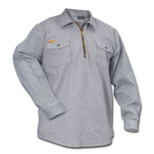 Prison Blues Long Sleeve 1/2 Zip Hickory Shirt - Tall by Prison Blues - American Made