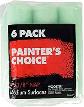 Wooster Brush R959-9 Painters Choice Roller Cover 3/8 Inch Nap 6-Pack 9 Inch by Wooster Brush - American Made