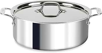 All-Clad D3 3-Ply Stainless Steel Braiser 6 Quart with Lid by All-Clad - American Made